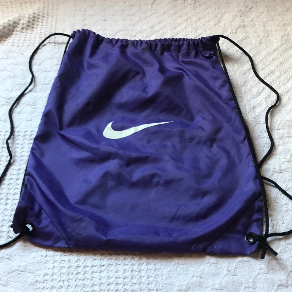 Purple Nike Drawstring Bag